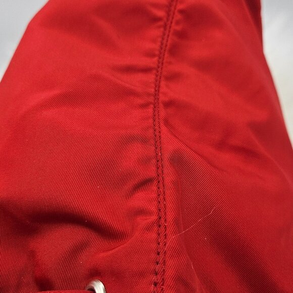 Prada Red Nylon Mini Drawstring Bucket - Picture 16 of 17